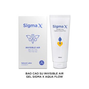 Combo Bao Cao Su Invisible Air (30 PCS) + Gel Bôi Trơn Aqua Flow (100ml)